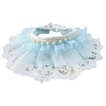 Load image into Gallery viewer, Dog Cat Cute Collar Necklace Kitten Puppy Girl Costume Decor Adjustable Blue Lace Triangular Bandanas For Dogs And Cats Girls

