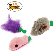 Load image into Gallery viewer, 3Pcs Cat Toy Pop Play Pet Toy Ball POP N PLAY Cat Scratching Device With 3 Replaceable Accessories Mouse Fish Feather
