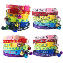 Load image into Gallery viewer, 60 Pcs Puppy Halsbandjes Luxury Cat Collars Collar Gato Pet Collar For Cats Collar With Bell Adjustable Buckle Puppy Cat

