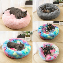 Load image into Gallery viewer, Round Plush Cat Bed House Round Pet Dog Bed For Small Dogs Cats Soft Long Plush Cat Bed Nest Winter Warm Sleeping Bed Puppy Mat
