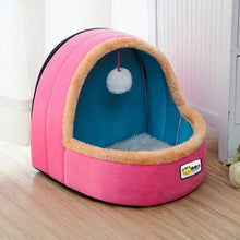 Load image into Gallery viewer, Cute Cat Bed Indoor Kitten House Warm Small for cats Dogs Nest Foldable Cat Cave Sleeping Plush Mats Soft Cat House

