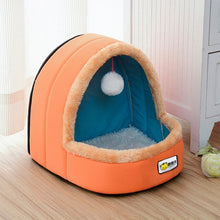 Load image into Gallery viewer, Cute Cat Bed Indoor Kitten House Warm Small for cats Dogs Nest Foldable Cat Cave Sleeping Plush Mats Soft Cat House
