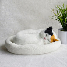 Load image into Gallery viewer, Puppet doll puppet will breathe fake cat plush toy simulation model cute kitten and  furnishings
