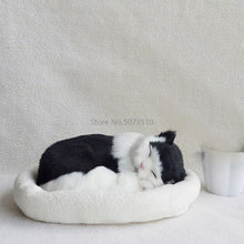 Load image into Gallery viewer, Puppet doll puppet will breathe fake cat plush toy simulation model cute kitten and  furnishings
