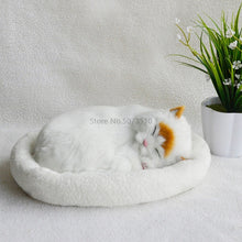 Load image into Gallery viewer, Puppet doll puppet will breathe fake cat plush toy simulation model cute kitten and  furnishings
